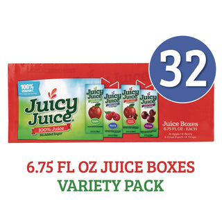 Juicy Juice® Juice Box Variety Pack, Assorted Flavors, 6.75 oz Box, 32/Carton (GRR22002370)