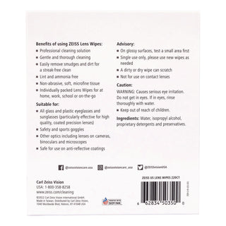 ZEISS Lens Wipes, 6 x 5, 220/Carton (GRR22002393)
