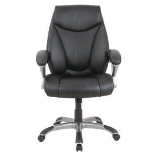 Alera® Fulford Bonded Leather High-Back Manager's Chair, Supports Up to 275 lb, 18.62 to 22.56 Seat Height, Black Seat/Back/Base (ALEFD41B19)