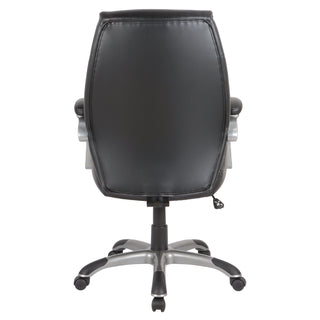Alera® Fulford Bonded Leather High-Back Manager's Chair, Supports Up to 275 lb, 18.62 to 22.56 Seat Height, Black Seat/Back/Base (ALEFD41B19)