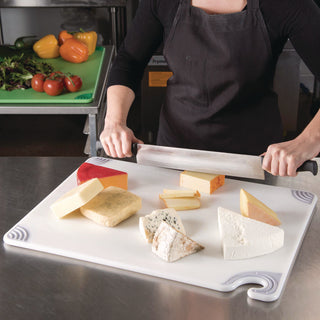 San Jamar® Saf-T-Grip Cutting Board, Plastic, 24 x 18 x 0.5, White (SJMCBG182412WH)