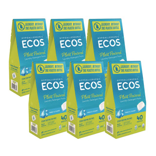ECOS® Laundry Detergent Packs, Free and Clear, 40 Pods/Pack, 6 Packs/Carton (EOP963706CT)