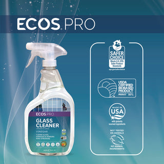 ECOS® PRO Glass Cleaner, Vinegar Scent, 32 oz Spray Bottle, 6/Carton (EOPPL93006CT)