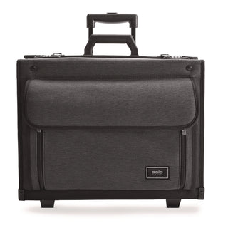 Solo Classic Recycled Rolling Catalog Case, Fits Device Up to 17.3", 9.31 x 9.31 x 16.14, Gray/Black (USLB78410)