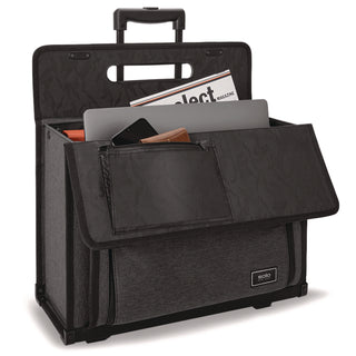 Solo Classic Recycled Rolling Catalog Case, Fits Device Up to 17.3", 9.31 x 9.31 x 16.14, Gray/Black (USLB78410)