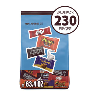Hershey®'s Assorted Minis Value Pack, Assorted Chocolates, 63.4 oz Bag, 230 Pieces (GRR22002450)