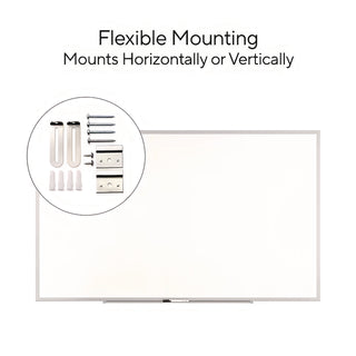 TRU RED™ Melamine Dry Erase Board, 60" x 36", White Surface, Gray/Natural Aluminum Frame (TUDTR59353)