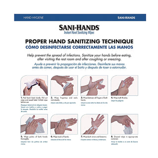 Sani Professional® PDI Sani-Hands Instant Hand Sanitizing Wipes, 7.5 x 6, Unscented, White, 220/Canister, 6 Canisters/Carton (PDINPKP15984)
