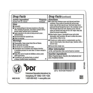 Sani Professional® PDI Sani-Hands Instant Hand Sanitizing Wipes, 7.5 x 6, Unscented, White, 220/Canister, 6 Canisters/Carton (PDINPKP15984)
