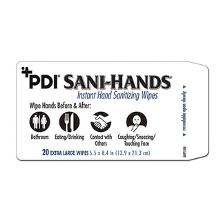 Sani Professional® PDI Sani-Hands Instant Hand Sanitizing Wipes, 7.5 x 6, Unscented, White, 220/Canister, 6 Canisters/Carton (PDINPKP15984)