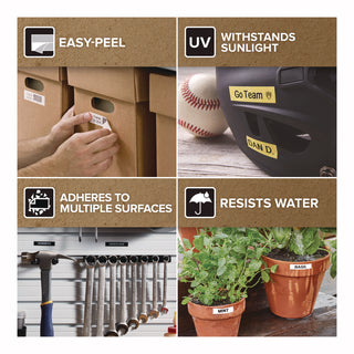 DYMO® D1 Standard Labels, 0.50" x 23 ft, Black Print on Clear Tape (DYM45110)