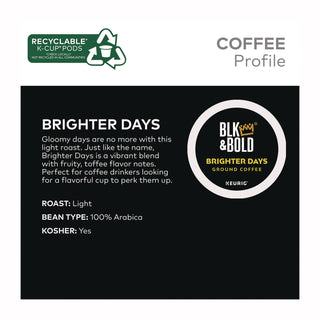 BLK & Bold® Brighter Days Coffee K-Cups, 20/Box (BKD5000372406)