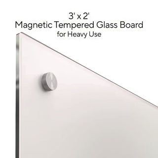 TRU RED™ Magnetic Tempered Glass Dry Erase Board, 36" x 24", White Surface (TUDTR61195)