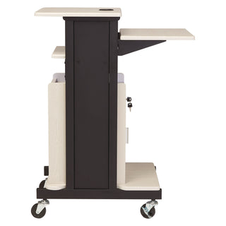 Oklahoma Sound® Premium Plus Presentation Cart with Storage Cabinet, 18 x 30 x 40.5, Ivory/Black (NPSPRC250)