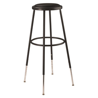 NPS® 6400 Series Height Adjustable HD Vinyl Padded Steel Stool, Supports 500 lbs, 30.5" to 38.5" Seat Height, Black Seat/Base (NPS6430H10)