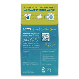 ECOS® Laundry Detergent Packs, Free and Clear, 40 Pods/Pack, 6 Packs/Carton (EOP963706CT)