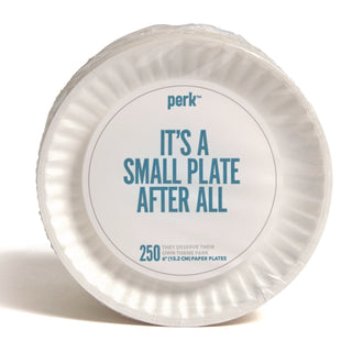 Perk™ Economy Paper Plates, 6" dia, White, 250/Pack, 4 Packs/Carton (PRK519418)