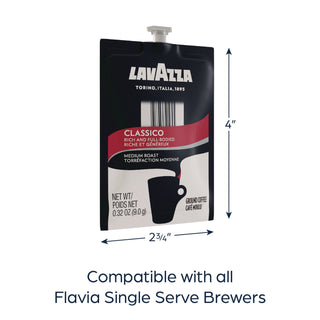 Lavazza FLAVIA Coffee Freshpacks, Classico, 0.32 oz, 85/Carton (LAVMDR00277)