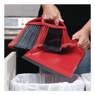 O-Cedar® One Sweep Broom with Dustpan, 53.88" Handle, Red/Black/Gray (FHD175073EA)