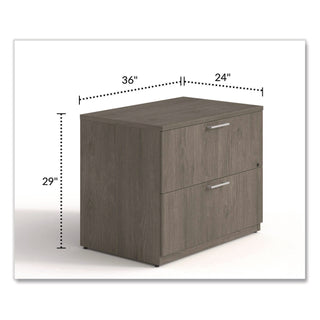 Alera® Alera Seville Series Lateral File Cabinet, 2 Legal-Size File Drawers, Walnut, 36" x 24" x 29" (ALESVLF3624WA)