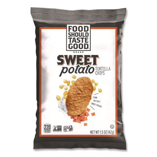 Food Should Taste Good™ Tortilla Chips, Sweet Potato w/Sea Salt, 1.5 oz, 24/Carton (AVT77612)