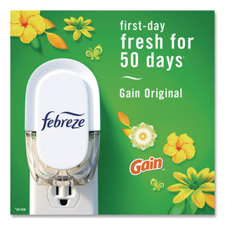 Febreze® PLUG Air Freshener Warmer Starter Kit, Clear/White, with (2) Gain Original Refills (PGC4166)
