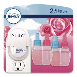 Febreze® Air Freshener Warmer Starter Kit, Clear/White, with (2) Downy April Fresh Refills (PGC4174)