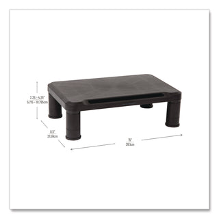 Mind Reader Adjustable Rectangular Monitor Stand, 14.5" x 10.5" x 2.5" to 5.25", Black, Supports 50 lb, 2/Pack (EMS2SMPLMONBLK)