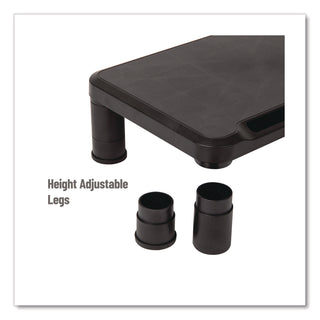 Mind Reader Adjustable Rectangular Monitor Stand, 14.5" x 10.5" x 2.5" to 5.25", Black, Supports 50 lb, 2/Pack (EMS2SMPLMONBLK)