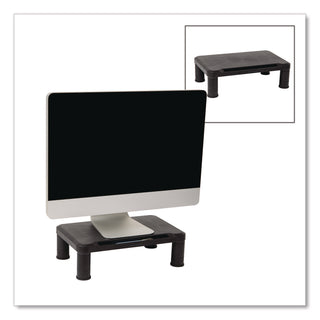 Mind Reader Adjustable Rectangular Monitor Stand, 14.5" x 10.5" x 2.5" to 5.25", Black, Supports 50 lb, 2/Pack (EMS2SMPLMONBLK)