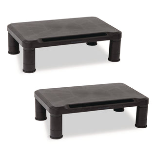 Mind Reader Adjustable Rectangular Monitor Stand, 14.5" x 10.5" x 2.5" to 5.25", Black, Supports 50 lb, 2/Pack (EMS2SMPLMONBLK)