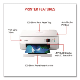 Canon® PIXMA TS6420a Wireless Color All-in-One Inkjet Printer, Copy/Print/Scan (CNMTS6420AWHITE)