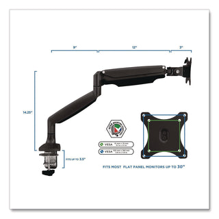 MOUNT-IT! Single Monitor Gas-Spring Mounting Arm, For 13" to 32" Monitors, 360 Degree Rotation, +/-45 Degree Tilt, Black, Supports 20lb (MNIMI1771BLACK)