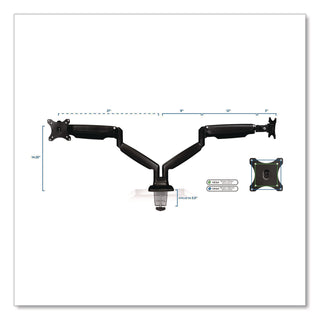 MOUNT-IT! Single Monitor Gas-Spring Mounting Arm, For 13" to 32" Monitors, 360 Degree Rotation, +/-45 Degree Tilt, Black, Supports 20lb (MNIMI1771BLACK)