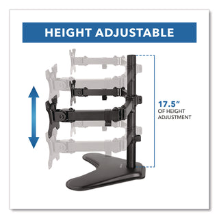 MOUNT-IT! Dual Monitor Desk Stand, For 19" to 32" Monitors, 36.4" x 11" x 18.3", Black, Supports 17.6 lb (MNIMI2781)