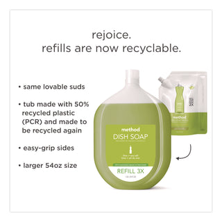 Method® Dish Soap Refill, Lime and Sea Salt Scent, 54 oz Bottle (MTH359411)