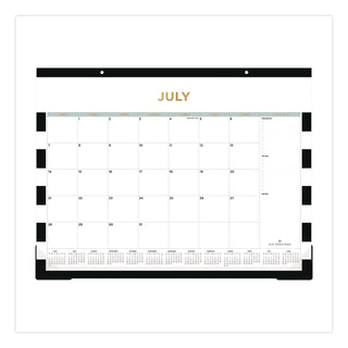 Blue Sky® Day Designer Rugby Stripe Academic Year Desk Pad Calendar, 22 x 17, White/Black Sheets, 12-Month (July to June): 2024 to 2025 (BLS138443A25)