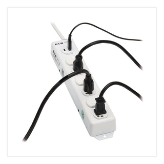 Tripp Lite by Eaton Safe-IT Medical-Grade Power Strip with Antimicrobial Protection, 6 Hospital-Grade Outlets, USB Charging, 2 ft Cord, White (TRPPS602HGUSB)