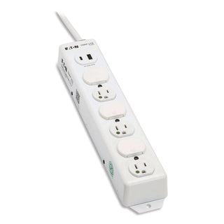 Tripp Lite by Eaton Safe-IT Medical-Grade Power Strip with Antimicrobial Protection, 6 Hospital-Grade Outlets, USB Charging, 2 ft Cord, White (TRPPS602HGUSB)