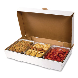 AmerCareRoyal® Catering Boxes, 13 x 21 x 3, White, Paper, 50/Carton (RPPCCBFP21133)