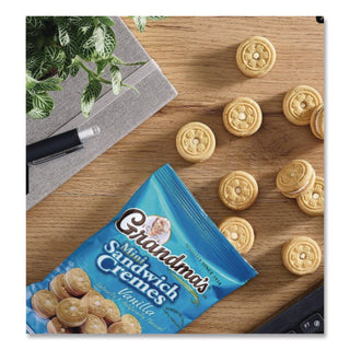 Grandma's® Mini Vanilla Creme Sandwich Cookies, 2.12 oz Packet, 60/Carton (GRMFRI45096)