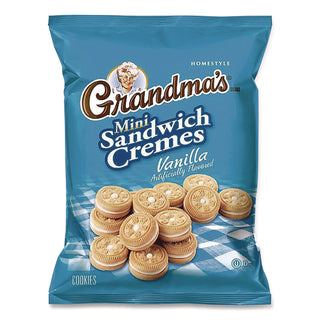 Grandma's® Mini Vanilla Creme Sandwich Cookies, 2.12 oz Packet, 60/Carton (GRMFRI45096)