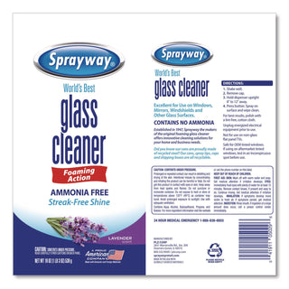 Sprayway® Glass Cleaner, Lavender, 19 oz Aerosol Spray, 6/Carton (CGCSW5029)