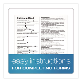 Adams® Quitclaim Deed Forms with Instructions and Free Downloads, One-Part (No Copies), 8.5 x 11, 4 Forms Total (ABFLF298)