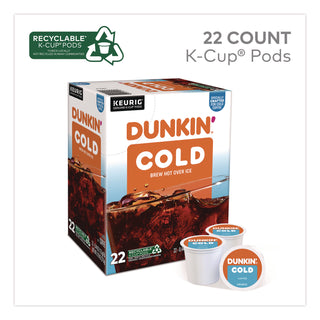 Dunkin'® Cold Iced Coffee K-Cups, Regular, 0.44 oz, 22/Box (GMT5000369251)