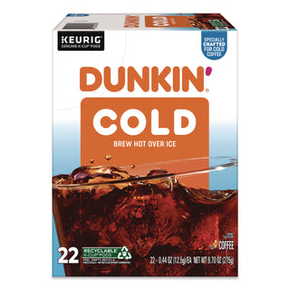 Dunkin'® Cold Iced Coffee K-Cups, Regular, 0.44 oz, 22/Box (GMT5000369251)