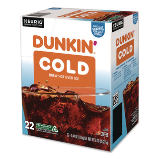 Dunkin'® Cold Iced Coffee K-Cups, Regular, 0.44 oz, 22/Box (GMT5000369251)
