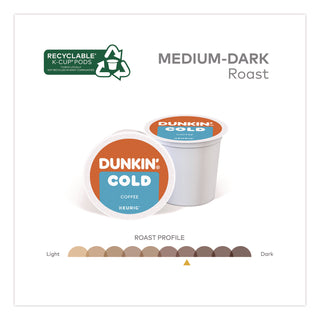 Dunkin'® Cold Iced Coffee K-Cups, Regular, 0.44 oz, 22/Box (GMT5000369251)