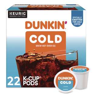 Dunkin'® Cold Iced Coffee K-Cups, Regular, 0.44 oz, 22/Box (GMT5000369251)