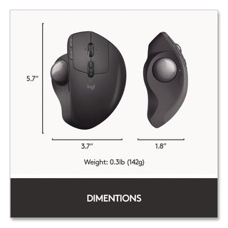 Logitech® MX Ergo Plus Advanced Wireless Trackball Mouse, 2.4 GHz Frequency/33 ft Wireless Range, Right Hand Use, Black (LOG2764655)